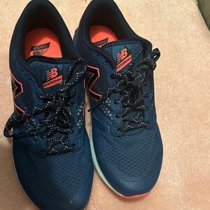 New Balance Men's Navy and Coral Athletic Shoes